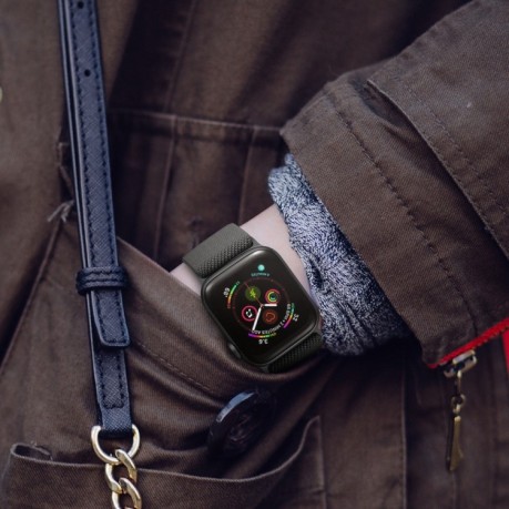 Ремешок Polyester Nylon для Apple Watch 10 46mm/Ultra 49mm / Series 8/7 45mm / 44mm / 42mm/45mm/44mm/42mm - темно-серый