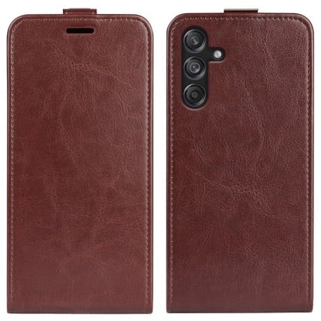 Флип-чехол R64 Texture Single на Samsung Galaxy M55 5G - коричневый