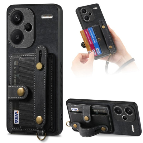Протиударний чохол Wristband Leather Back для Xiaomi Redmi Note 13 Pro+ - чорний