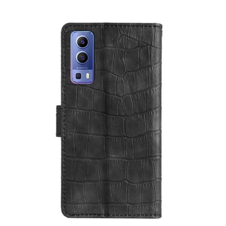 Чехол-книжка Skin Feel Crocodile Texture для  Vivo Y72 5G / iQOO Z3 - черный