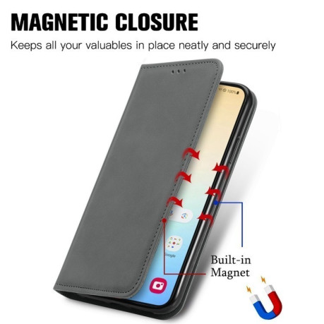 Чехол-книжка Retro Skin Feel Business Magnetic для Samsung Galaxy S25+ 5G - серый