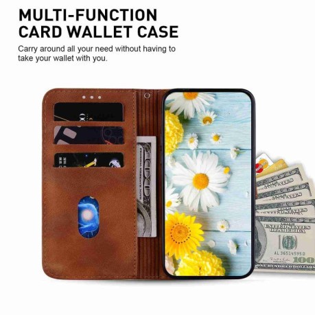 Чохол-книжка Lily Embossed Leather для Xiaomi Redmi Note 14 4G 164.84mm - коричневий