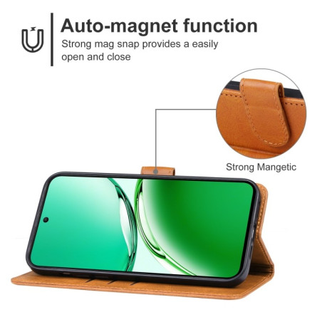 Чохол-книжка EsCase Leather для OPPO Reno12 F/12 FS 5G - коричневий