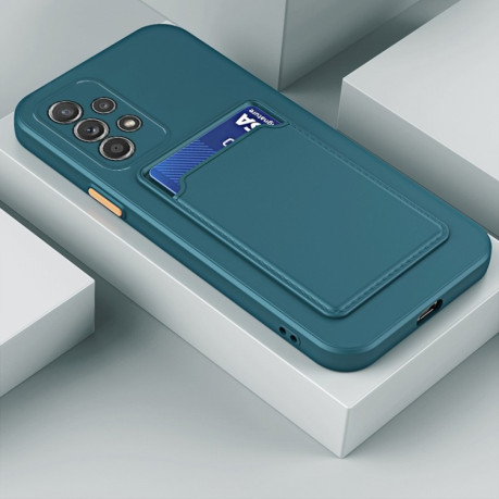 Противоударный чехол Card Slot Design для Samsung Galaxy A13 4G  - зеленый