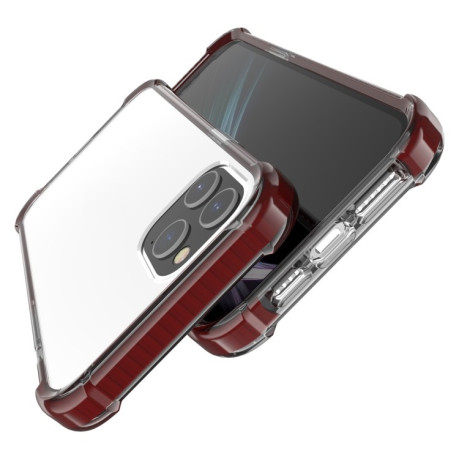 Противоударный акриловый чехол Four-corner на iPhone 12 Pro Max - черно-красный