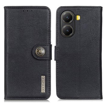 Чехол-книжка KHAZNEH Cowhide Texture на Xiaomi Poco X7 Pro - черный