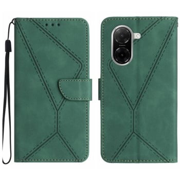 Чехол-книжка Stitching Embossed с магнитным хлястиком на Xiaomi Redmi A5 4G 173.3mm - зеленый