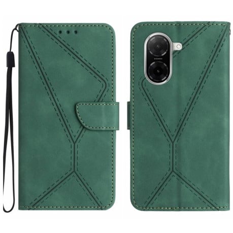 Чехол-книжка Stitching Embossed с магнитным хлястиком на Xiaomi Redmi A5 4G 173.3mm - зеленый