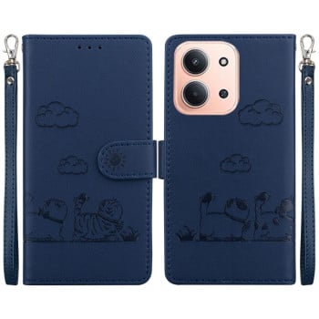 Чохол-книжка Cute Cats з магнітним хлястиком+захист сканування RFID на Xiaomi Redmi 15C 5G / 4G EU 173mm / Poco C85 5G - синій