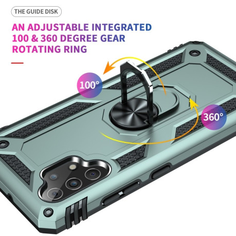 Противоударный чехол-подставка 360 Degree Rotating Holder на Samsung Galaxy A32 4G - зеленый