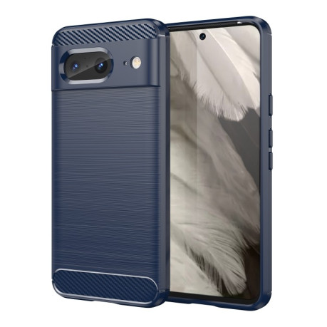 Противоударный чехол Brushed Texture Carbon Fiber на Google Pixel 8 - нави