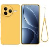 Силиконовый чехол Solid Color Liquid Silicone на Xiaomi Poco F7 Pro - желтый