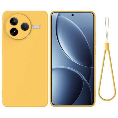 Силиконовый чехол Solid Color Liquid Silicone на Xiaomi Poco F7 Pro - желтый