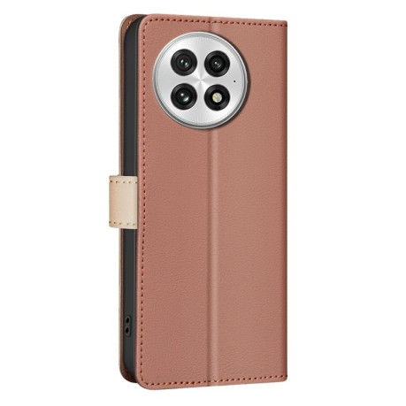 Чохол-книжка Color Matching RFID Anti-theft Leather для OnePlus 13 - коричневий