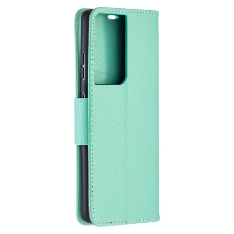 Чохол-книжка Litchi Texture Pure Color Samsung Galaxy S21 Ultra - зелений