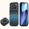 Магнитный чехол Sulada с кевларовой текстурой на iPhone 18 Pro — синий