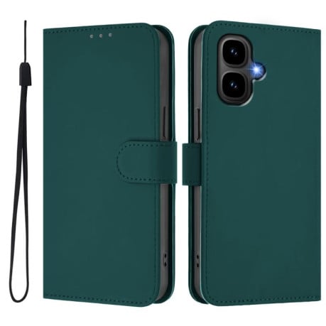 Чехол-книжка с мягким покрытием (Skin Feel) со шнурком на Infinix Smart 10 4G - зеленый