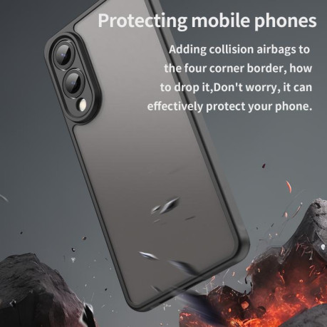 Чехол Fan Dun Series TPU Hybrid PC Frosted на Samsung Galaxy S25 Edge 5G - черный