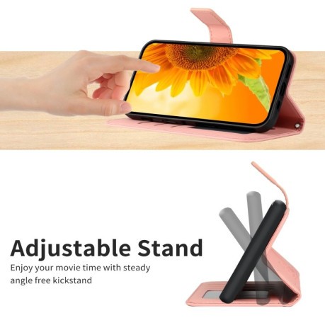 Чехол-книжка Skin Feel Sun Flower для Realme 11 Pro 5G/11 Pro+ 5G - розовый