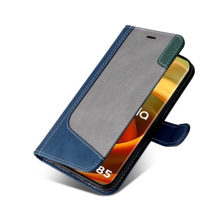 Протиударний чохол Three Color Splicing Leather на Motorola Moto G85 - синій