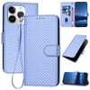 Чохол-книжка Carbon Fiber Texture на iPhone 16 Pro - фіолетовий