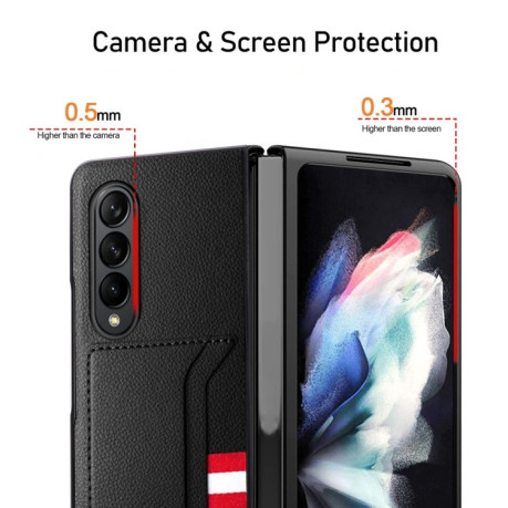Протиударний чохол GKK Litchi Texture Card Slot Samsung Galaxy Fold4 5G - червоний