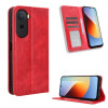 Чехол-книжка Magnetic Buckle Retro для Redmi A7 Pro 171mm / Poco C85x 5G — красный