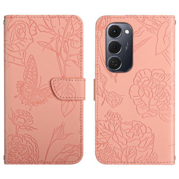 Чехол-книжка Skin Feel Butterfly Embossed на Tecno Spark 40 Pro+ 4G — розовый