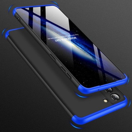 Противоударный чехол GKK Three Stage Splicing на Samsung Galaxy S21 FE - черно-синий