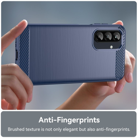 Противоударный чехол Brushed Texture Carbon Fiber на Samsung Galaxy A26 5G - синий