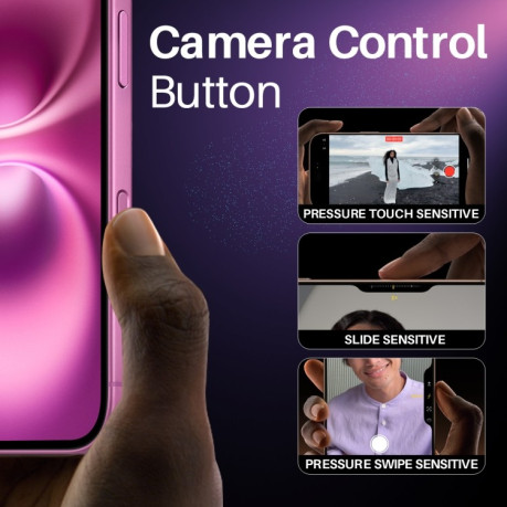 Защита кнопки контроля камеры NORTHJO 2Pcs Camera Control Button Protector на iPhone 16/16 Plus/16 Pro/16 Pro Max - розовый