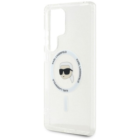 Оригінальний чохол Karl Lagerfeld Button Karl Head Printed Logo MagSafe для Samsung Galaxy S25 Ultra - white