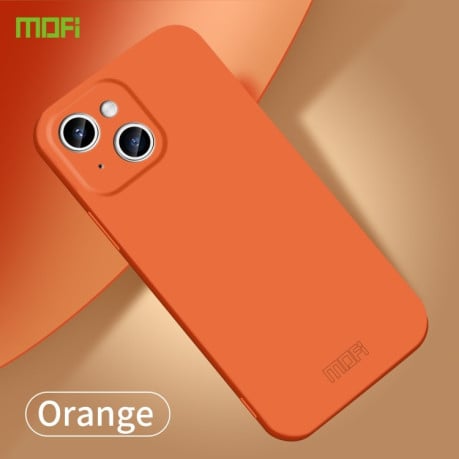 Ультратонкий чохол MOFI Qin Series Skin Feel All-inclusive Silicone Series для iPhone 15 - помаранчевий