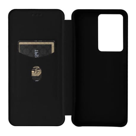 Чехол-книжка Carbon Fiber Texture на Realme C75 4G Global - черный