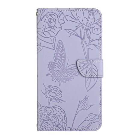 Чохол-книжка Embossed Butterfly для Xiaomi 14T Pro 5G Global - фіолетовий