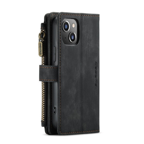 Шкіряний чохол-гаманець CaseMe-C30 для iPhone 13 mini - чорний