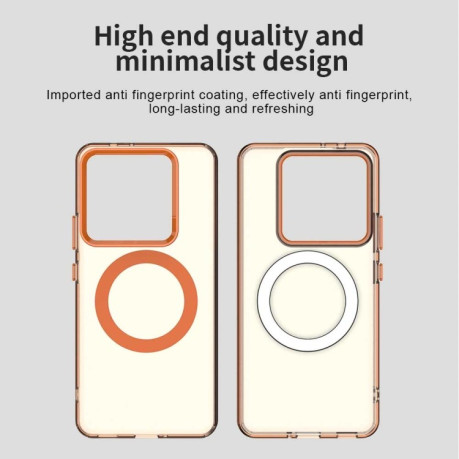 Противоударный чехол MagSafe Holder PC Hybrid для Xiaomi 14T Pro - оранжевый
