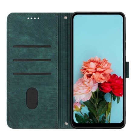 Чехол-книжка Skin Feel Stripe Pattern для Infinix Smart 8 - зеленый