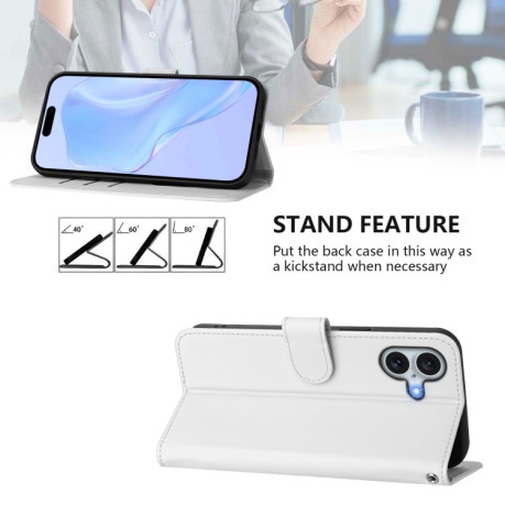 Чохол-книжка Skin Feel S-type для iPhone 16 Plus - білий