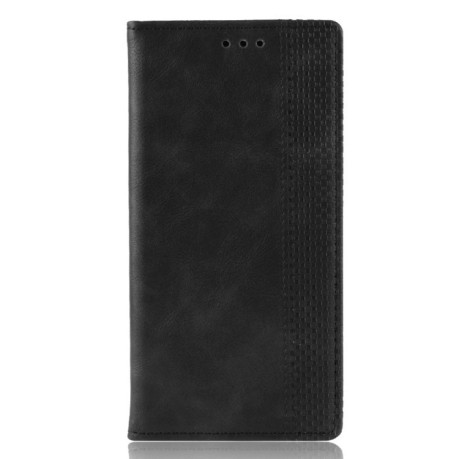 Шкіряний чохол-книжка Magnetic Buckle Retro Texture на Samsung Galaxy S10+/G975-чорний