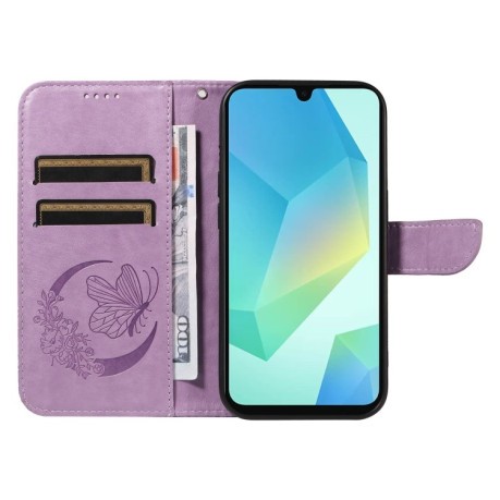 Чохол-книжка Swallowtail Butterfly Embossed Leather  для Samsung Galaxy A26 5G - фіолетовий