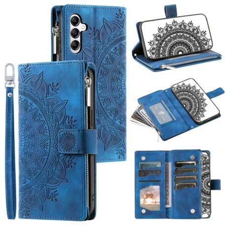 Чехол-книжка Multi-Card Totem Zipper Leather для Samsung Galaxy A36 - синий