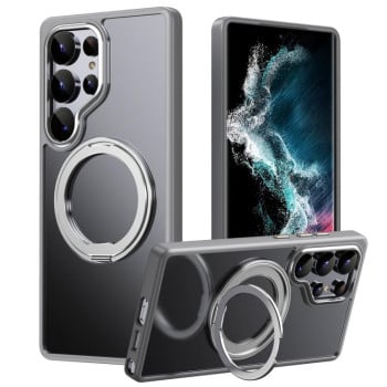 Протиударний чохол з підставкою на 360 град з MagSafe на  для Samsung Galaxy S25 Ultra 5G - сірий