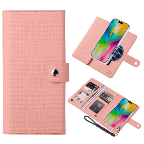 Чохол-книжка ViLi GHA-C Series RFID MagSafe Magnetic Flip Leather для iPhone 16 Pro Max - рожевий