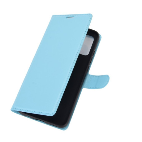 Чехол-книжка Litchi Texture на Samsung Galaxy A02s - голубой