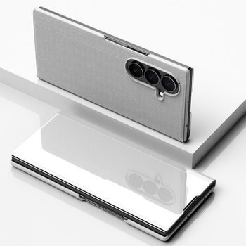 Чехол книжка Clear View на Samsung Galaxy TriFold — серебристый