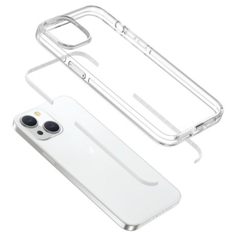 Протиударний чохол Two-color Shockproof для iPhone 15 Plus-прозоро-білий