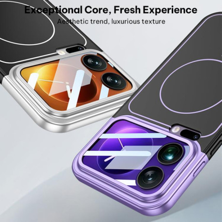 Двоколірний чохол Gkk Color Master з MagSafe для Xiaomi 17 Pro Max — фіолетовий/чорний