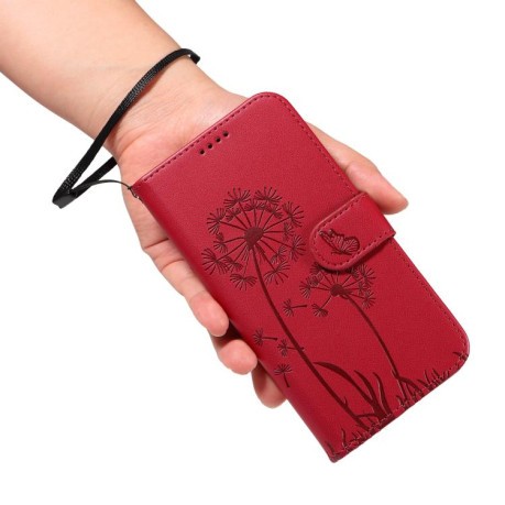 Чехол-книжка Dandelion Embossed Pattern Flip Leather для OPPO A5 Pro 5G Global - красный