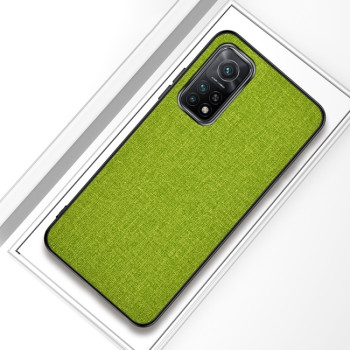 Противоударный чехол Cloth Texture на Xiaomi Mi 10T / 10T Pro - зеленый